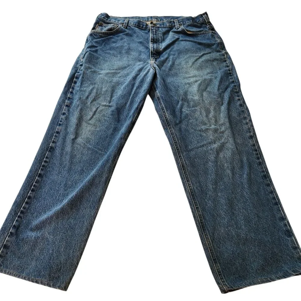 Carhartt Men's Relaxed Fit B160 DST Straight Leg Blue Jeans 40x29* Work Farm